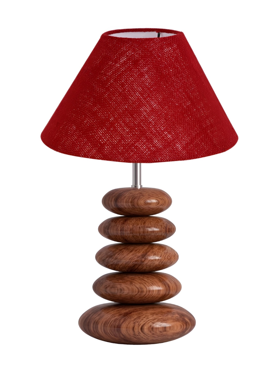 

Aura Maroon Wood Traditional Frusturical Shaped Table Lamp