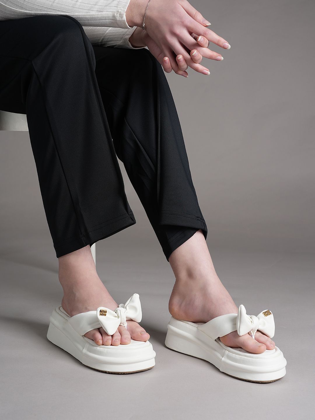 

Lavie Platform Sandals with Bows, White