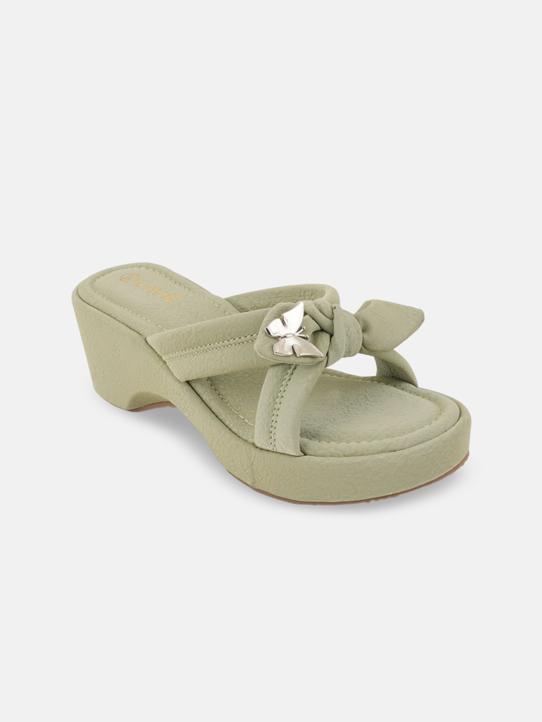 

Lavie Textured Wedge Sandals with Bows, Sea green