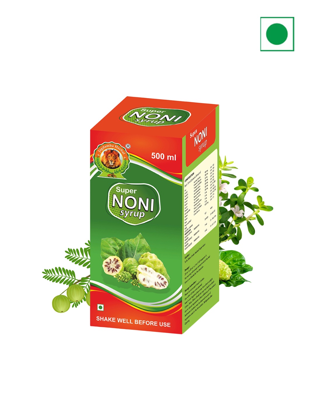 

Jagdamba Herbal Ayurvedic Noni Syrup - 500 ml, Brown