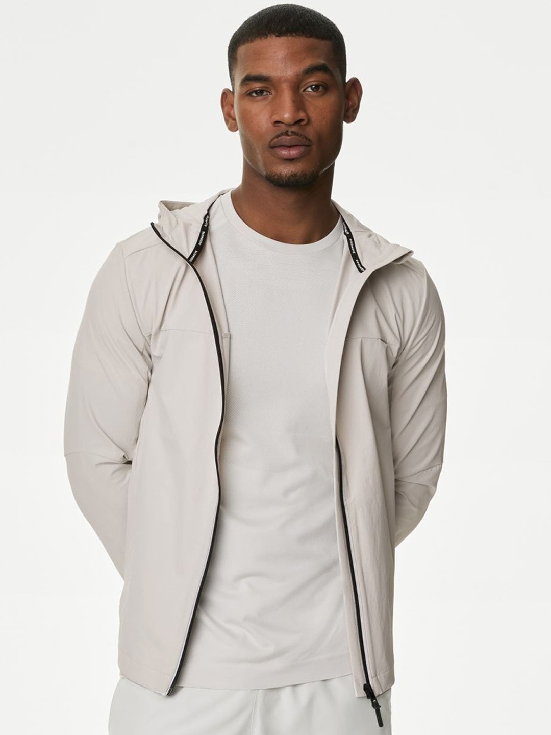 

Marks & Spencer Men Nylon Longline Sporty Jacket, Silver