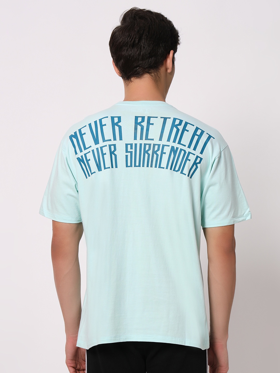 

Anax Aesthetics Men Typography Printed Gym T-shirt, Blue