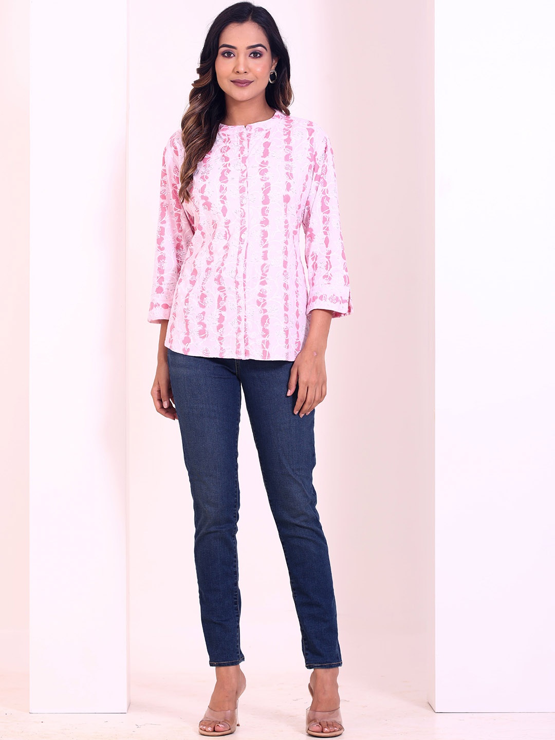 

Intizer Regular Fit Floral Printed Opaque Casual Shirt, Pink