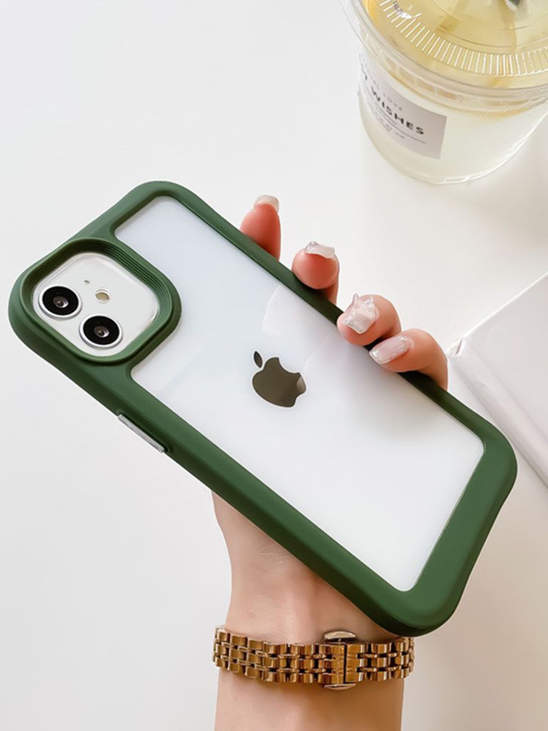 

Luxury Kase Acrylic Transparent Shock Proof Armor iPhone 11 Back Case, Green