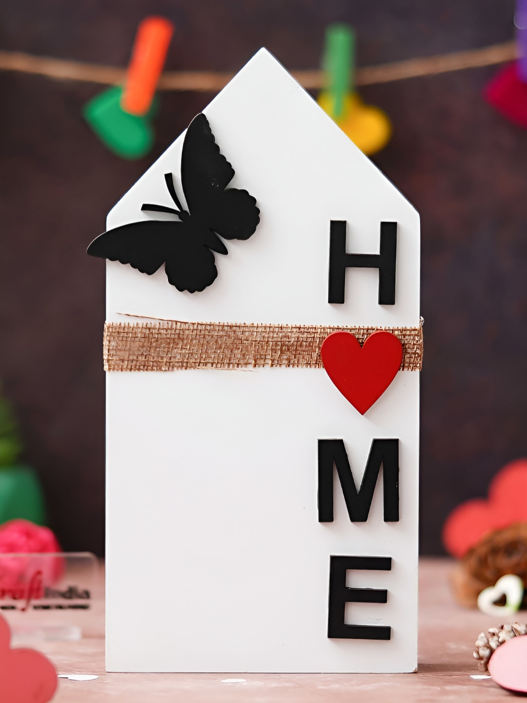 

eCraftIndia White & Black Wooden Decorative Showpiece