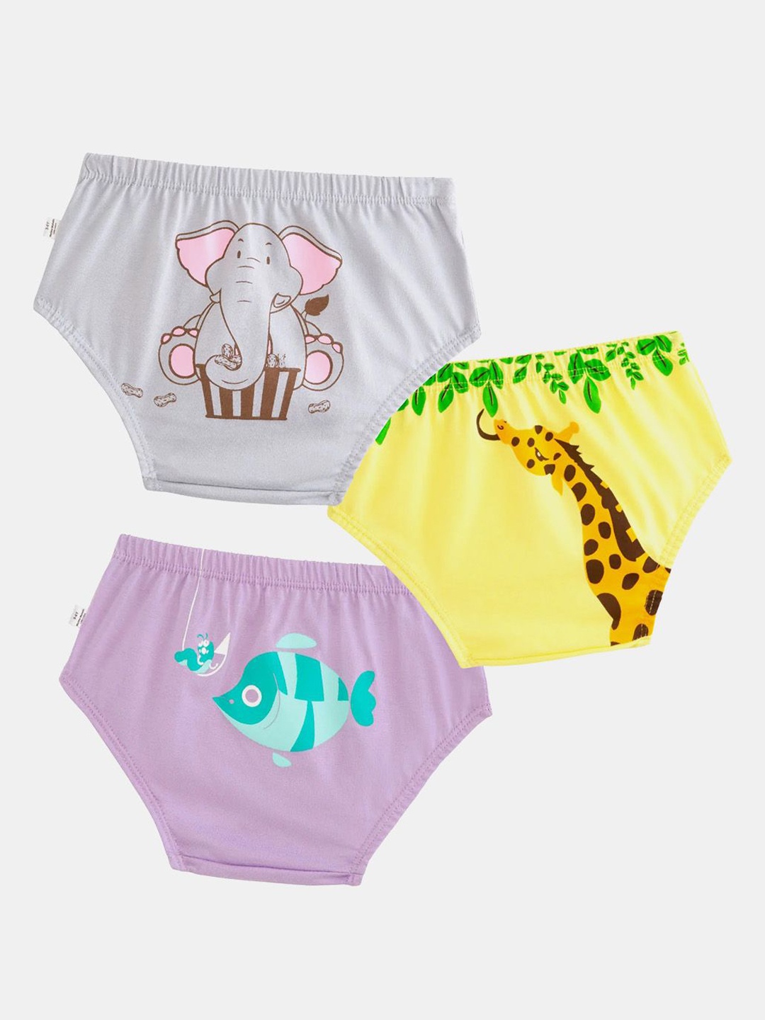 

You Got Plan B Pack Of 3 Printed Cotton Basic Briefs UG-Lunchtime: 6-8, Grey