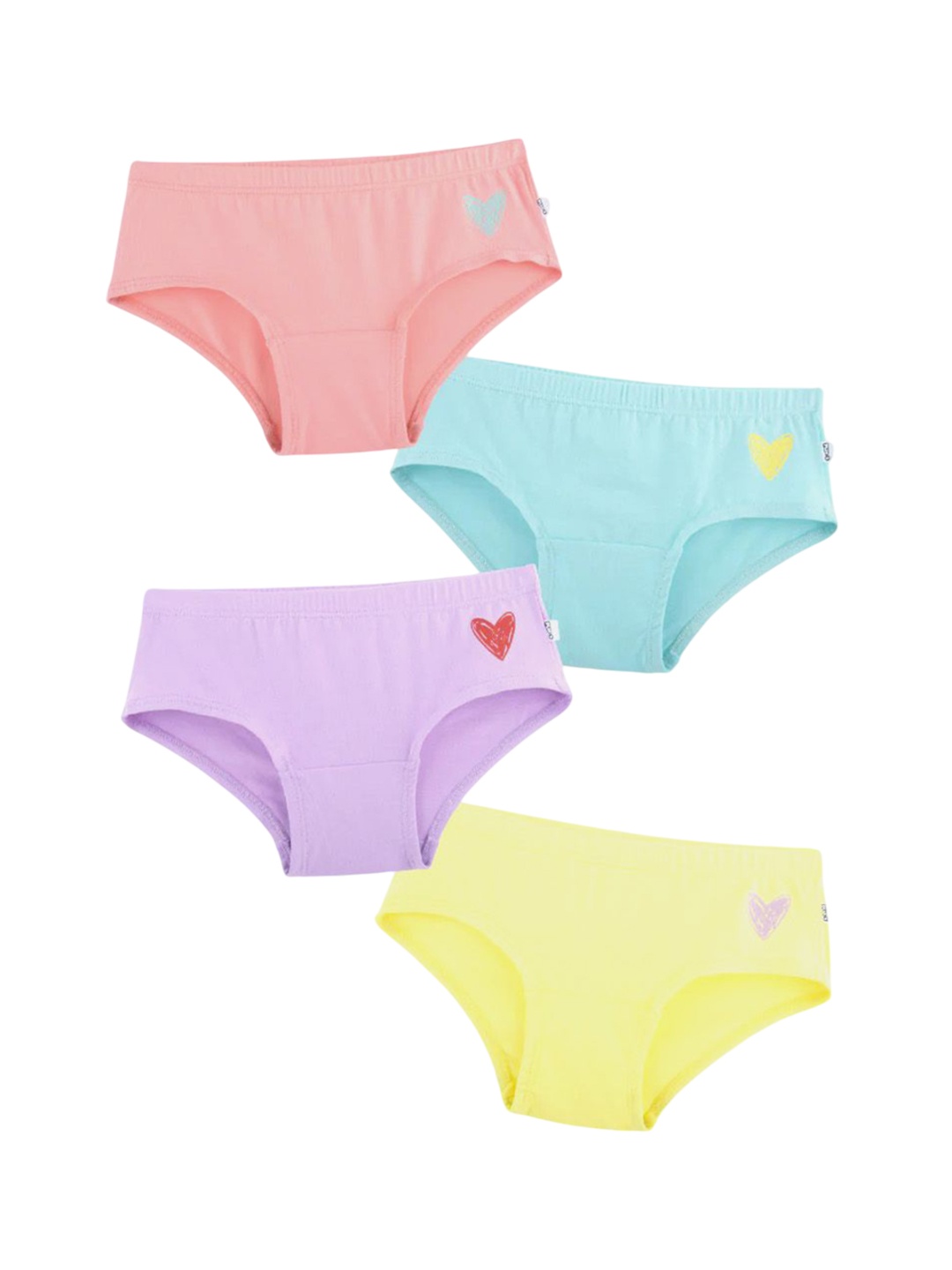 

You Got Plan B Pack Of 4 Printed Cotton Basic Briefs UG-Heartthrob: 3-4, Yellow