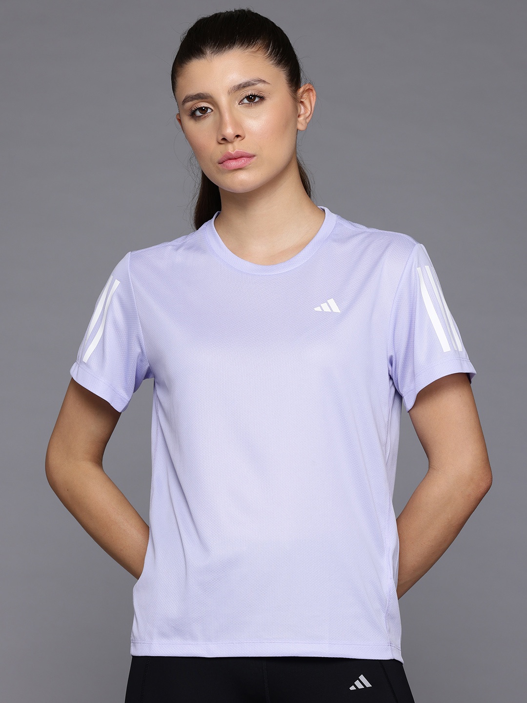 

ADIDAS Placement Stripes Regular-Fit OTR B Running T-shirt, Lavender