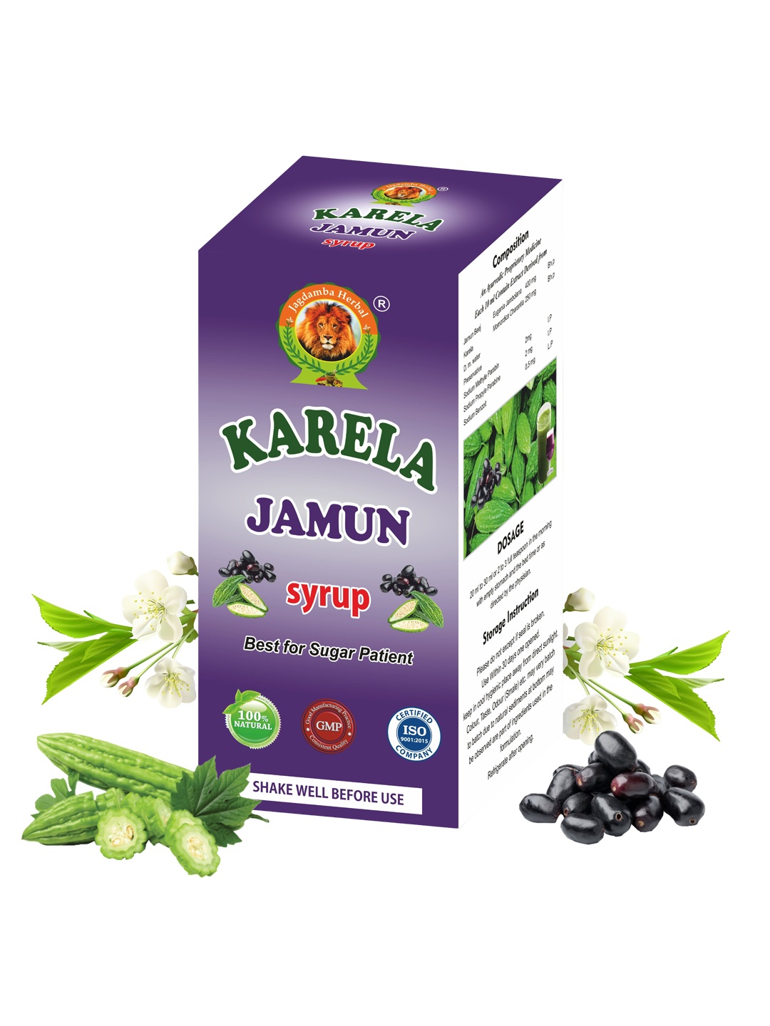 

Jagdamba Herbal Ayurvedic Karela Jamun Syrup - 1 l, Green