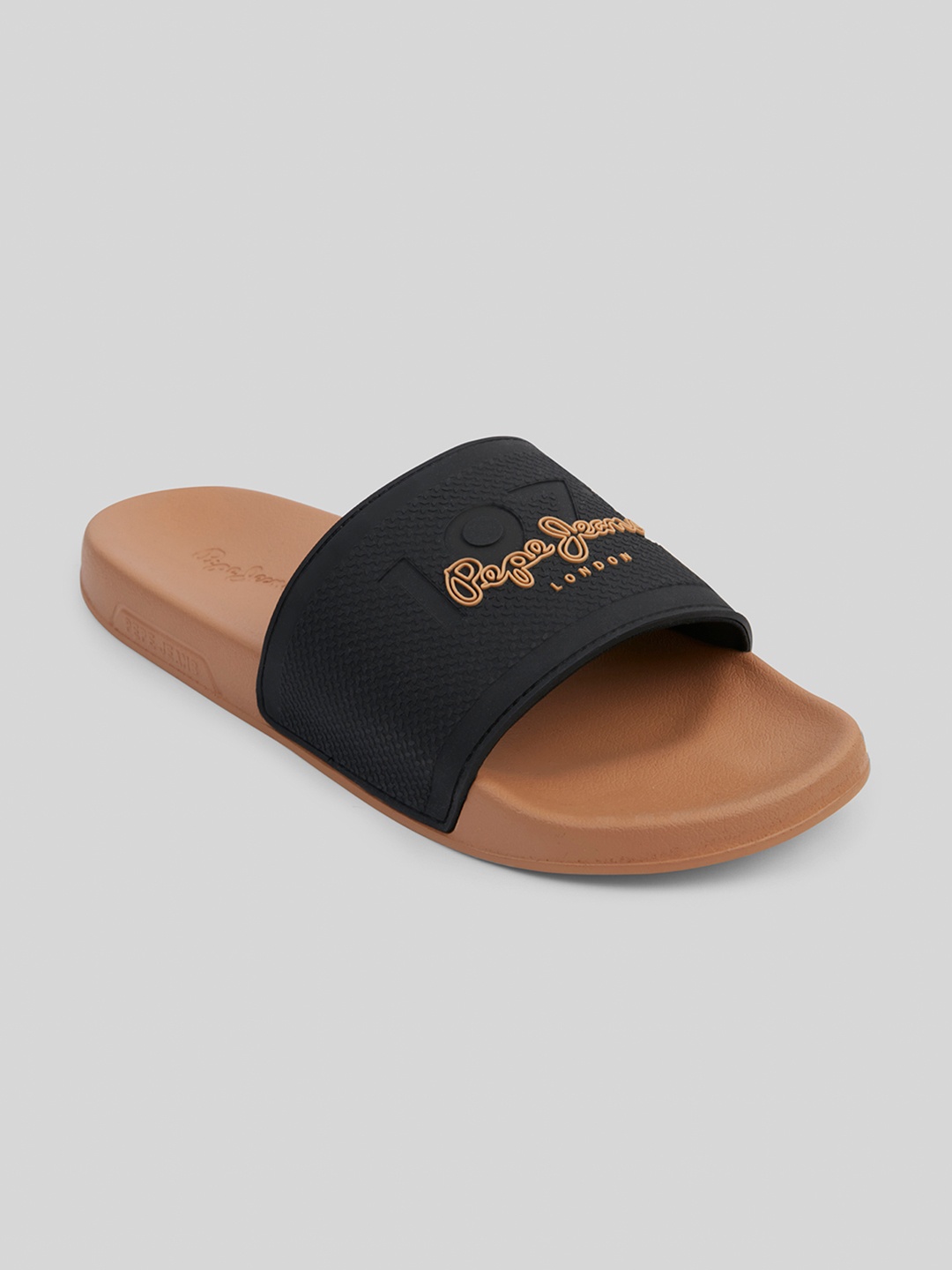 

Pepe Jeans Men Printed Sliders, Brown
