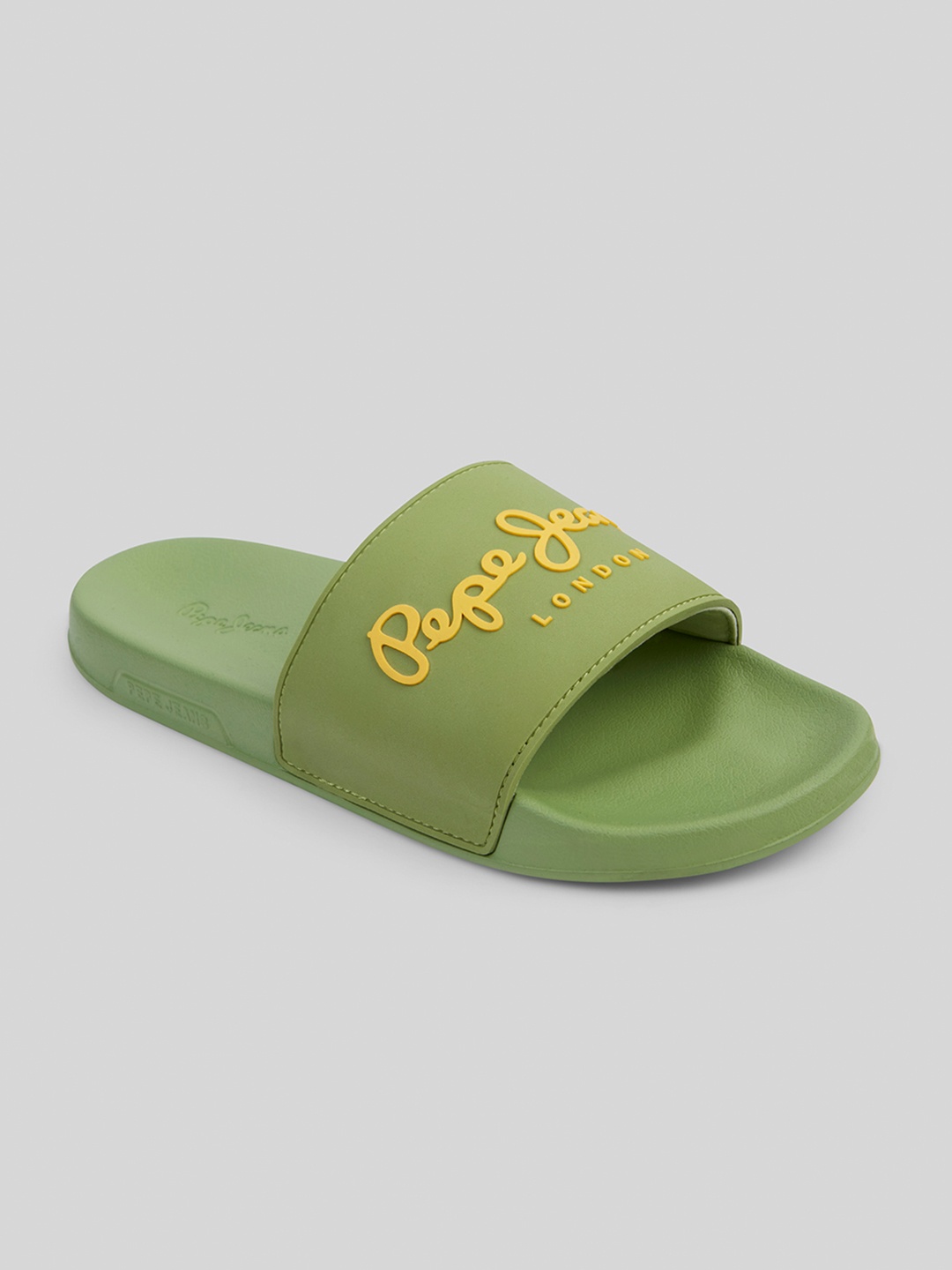

Pepe Jeans Men Printed Sliders, Green