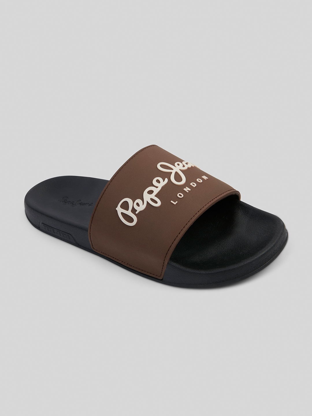 

Pepe Jeans Men Printed Sliders, Black