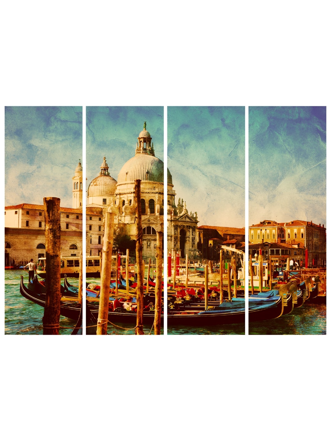 

Inephos Brown And Beige 4 Pieces Other Printed Vinyl Wall Art