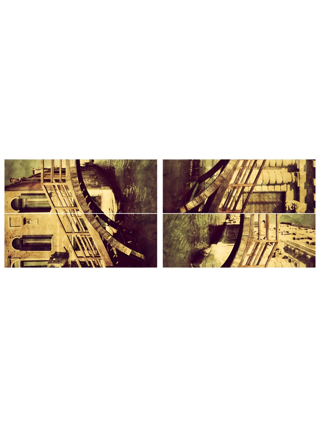 

Inephos Brown 4 Pieces Printed Wooden Vinyl Wall Art