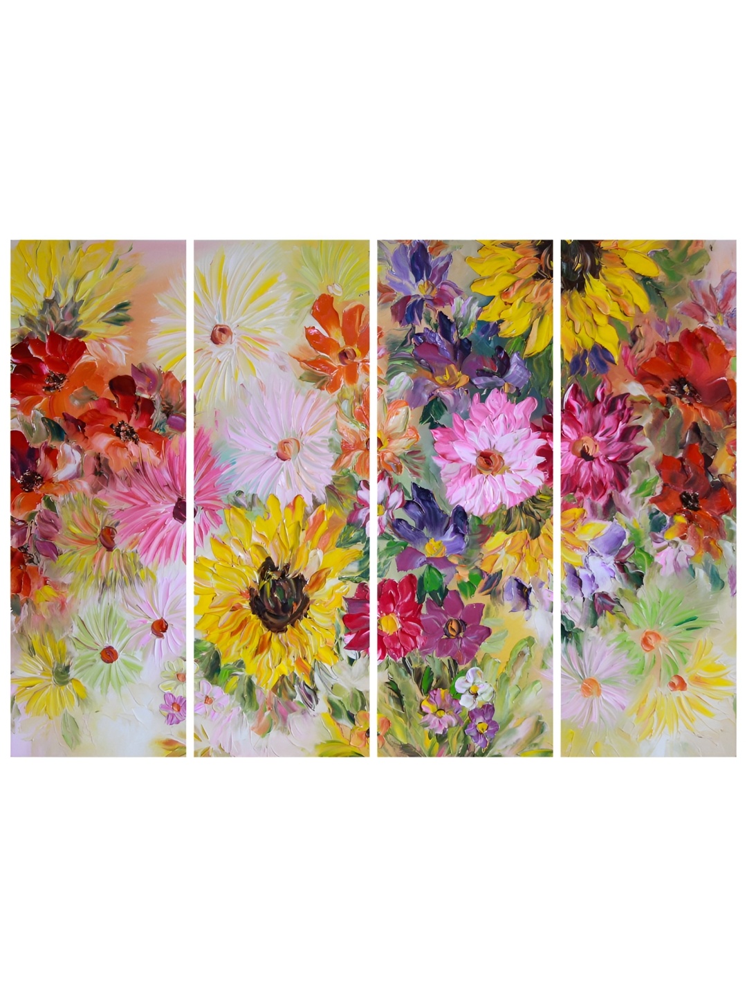 

Inephos Pink & Yellow 4 Pieces Floral and Botanical Printed Vinyl Wall Art