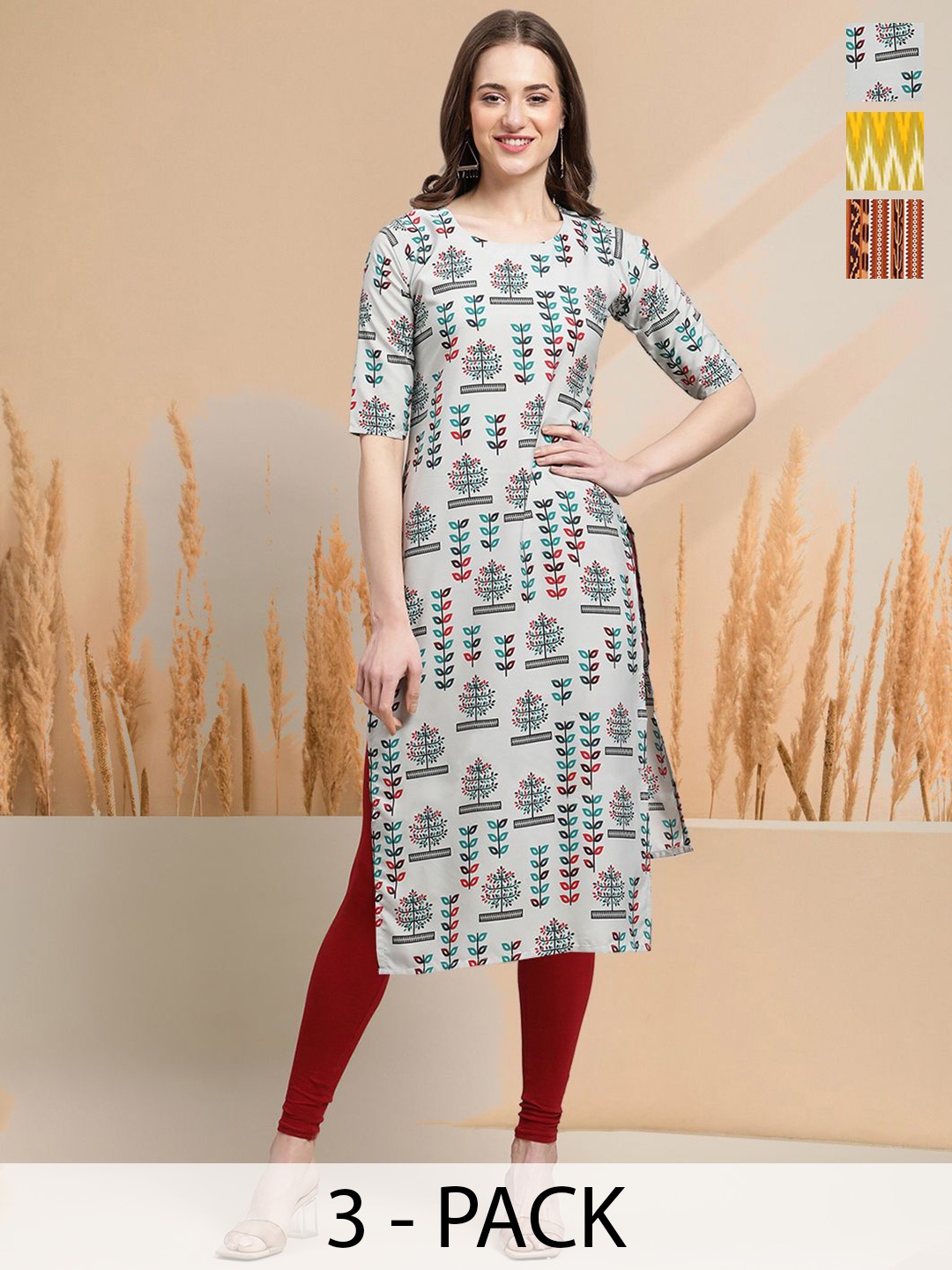 

7Threads Women Ethnic Motifs Printed Floral Crepe Kurta, Multi