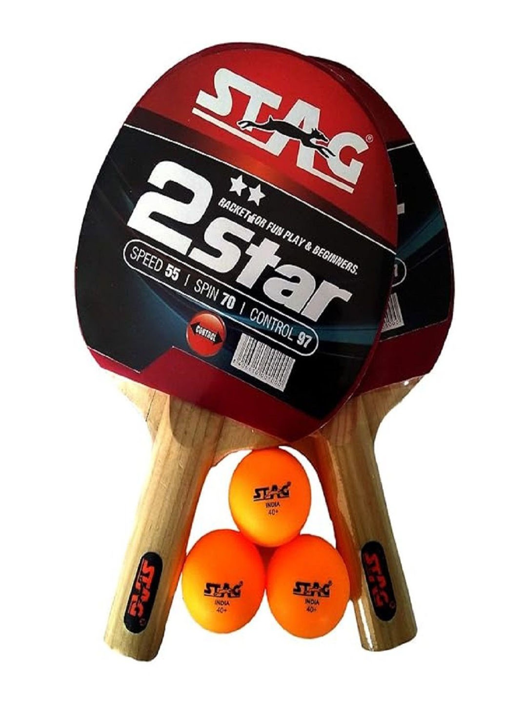 

STAG GLOBAL Lightweight Table Tennis Bat Set, Brown