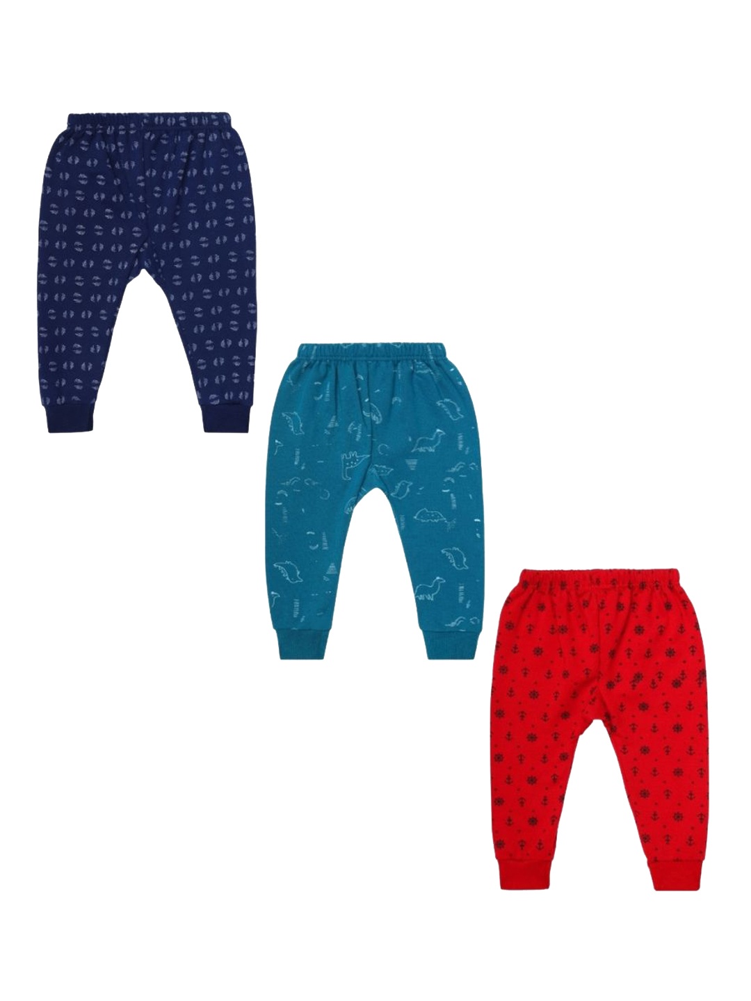 

Superminis Kids Pack Of 3 Printed Mid Rise Joggers, Red