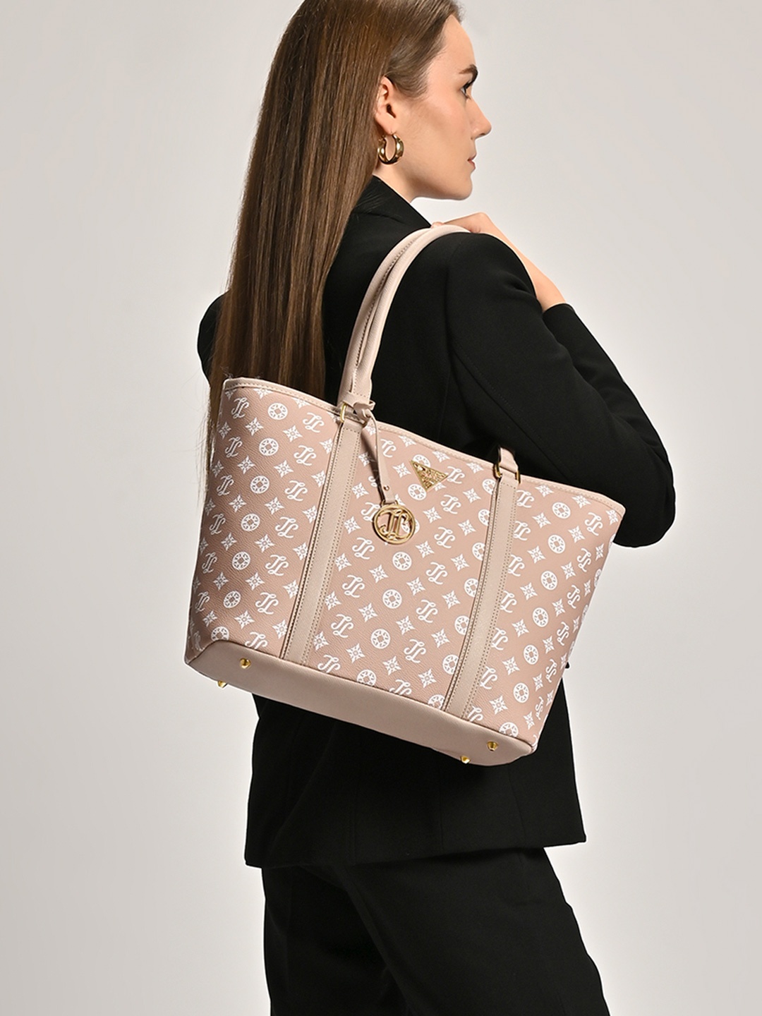 

LAVIE Signature Women Mono Alameda Tote Handbag, Peach