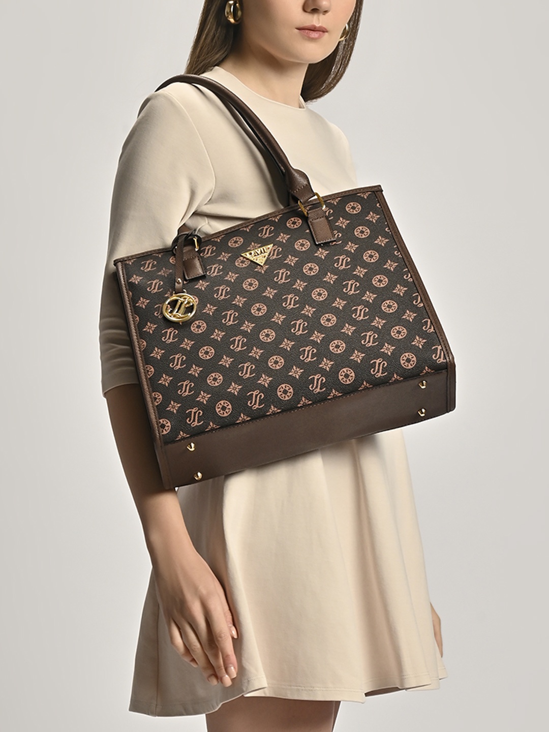 

LAVIE Signature Women Mono Benton Tote Handbag, Brown