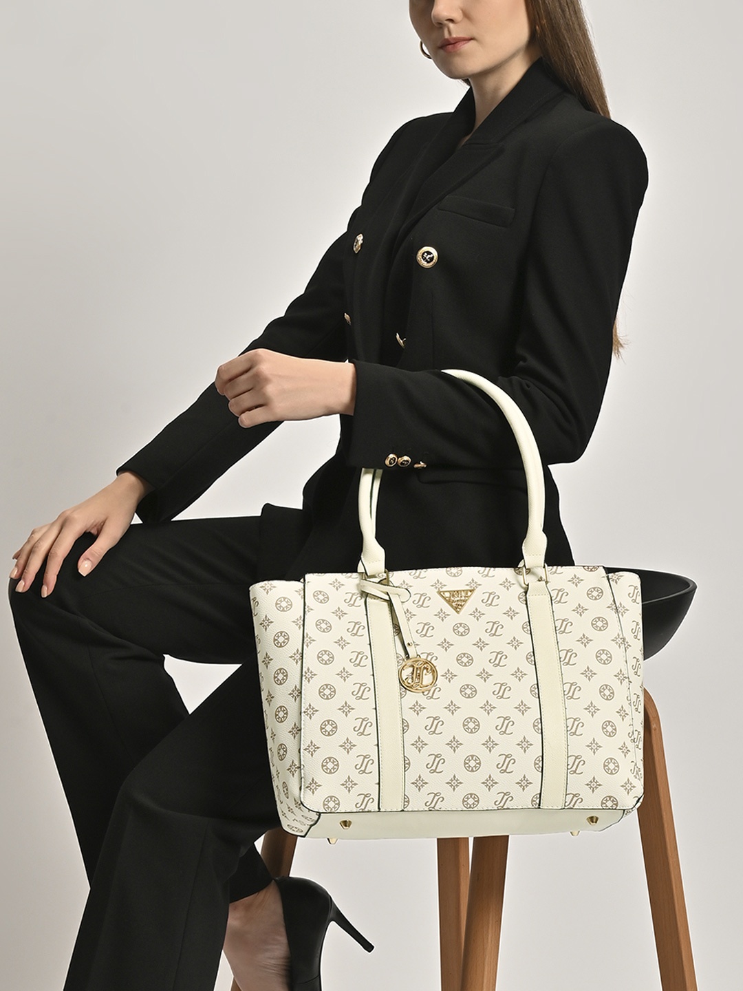 LAVIE Signature Women Shelton Tote Handbag, Cream