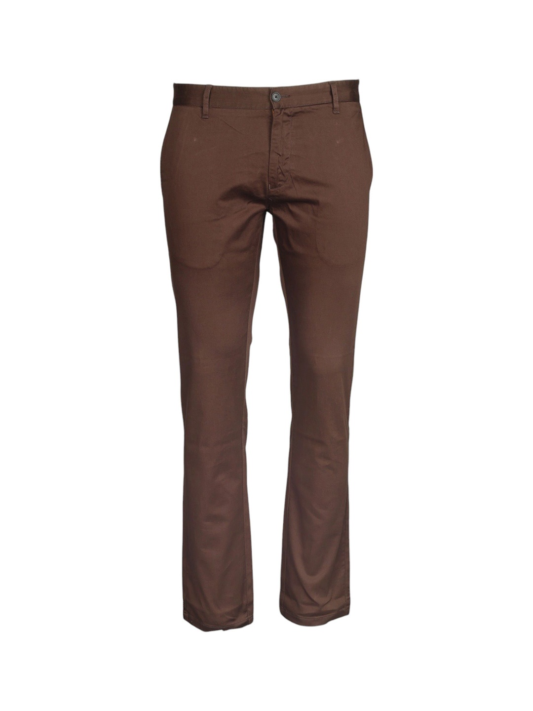 

JUMP USA Men Smart Slim Fit Easy Wash Chinos Trousers, Brown