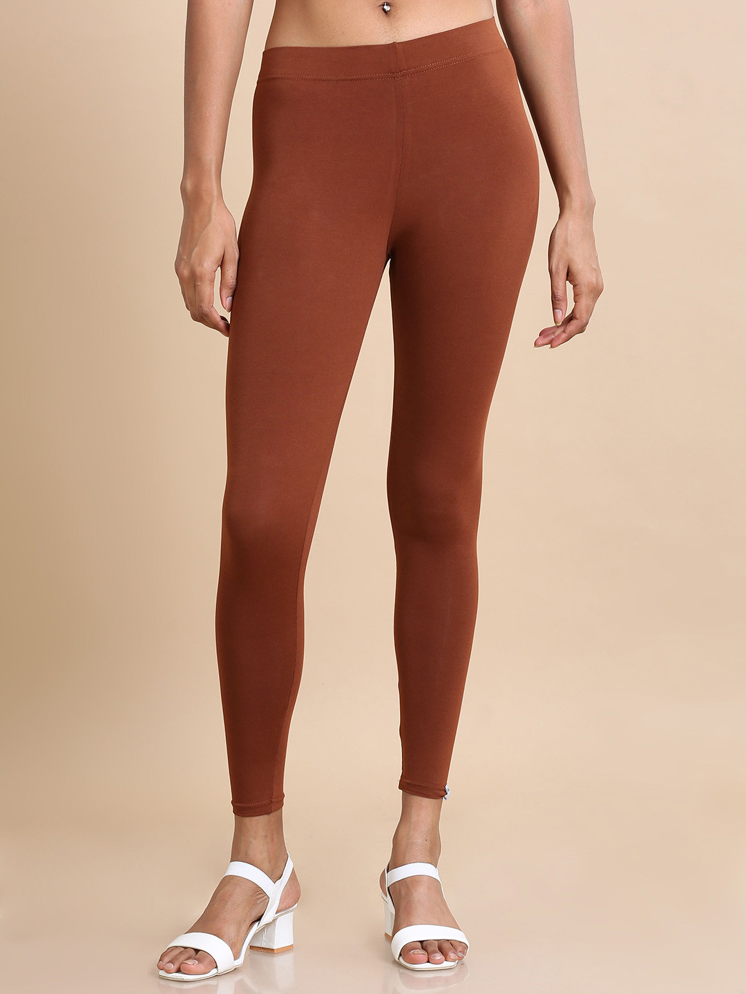 

Hassu's Mid-Rise Ankle-Length Leggings, Brown