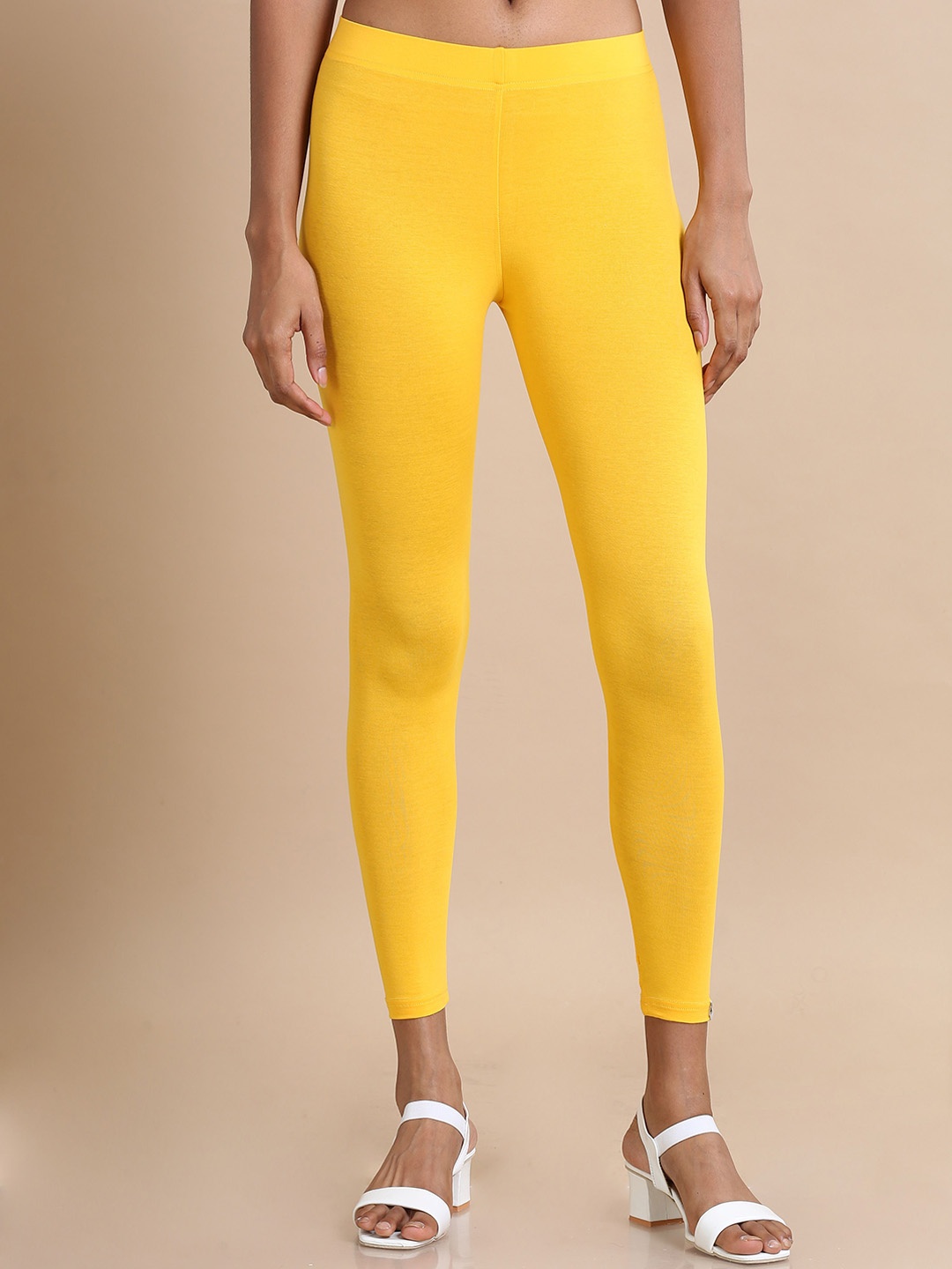 

Hassu's Mid-Rise Ankle-Length Leggings, Yellow