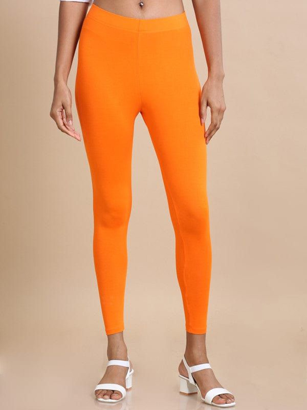 

Hassu's Mid-Rise Ankle-Length Leggings, Orange