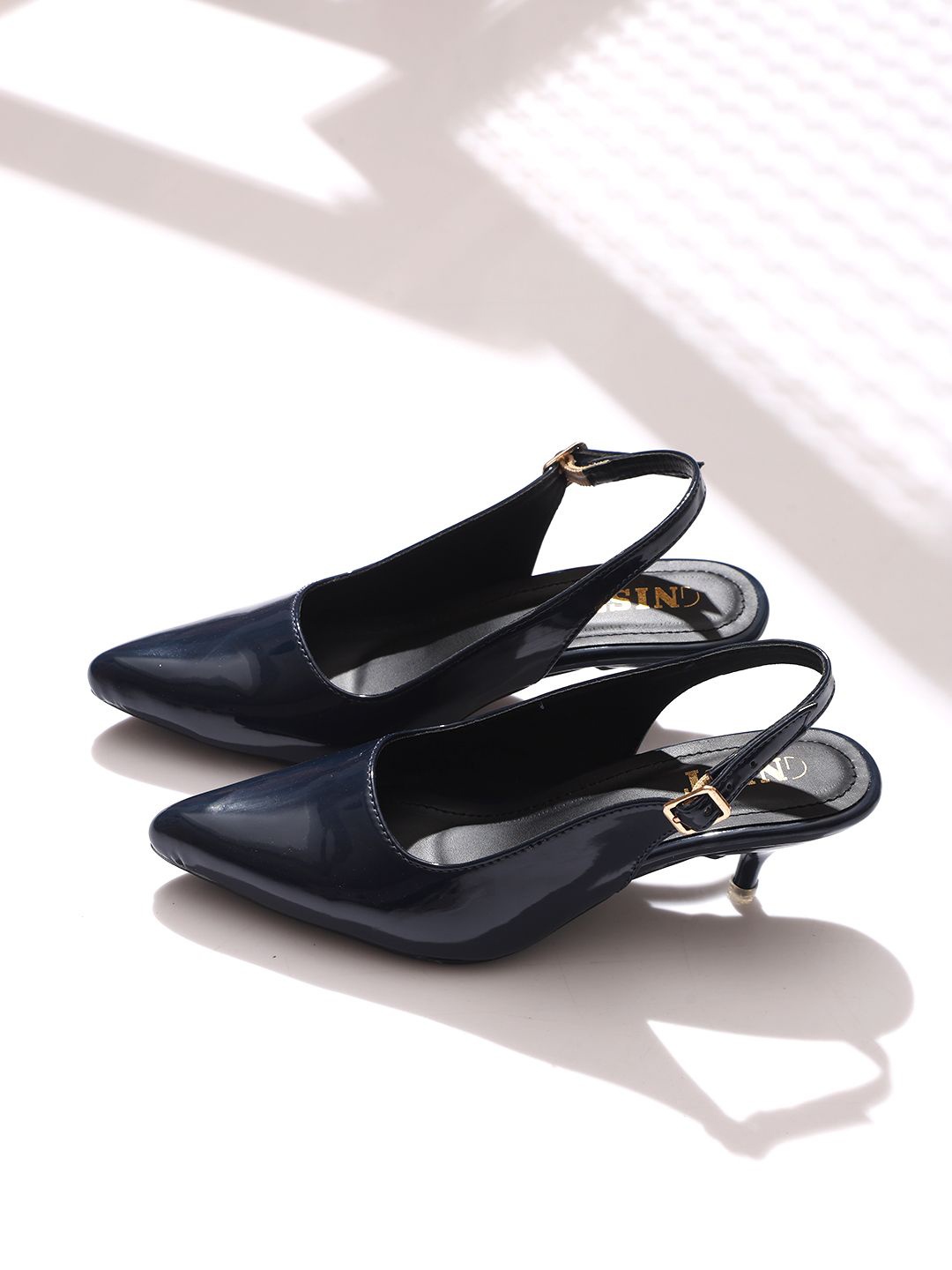 

GNIST Kitten Pumps with Tassels, Navy blue