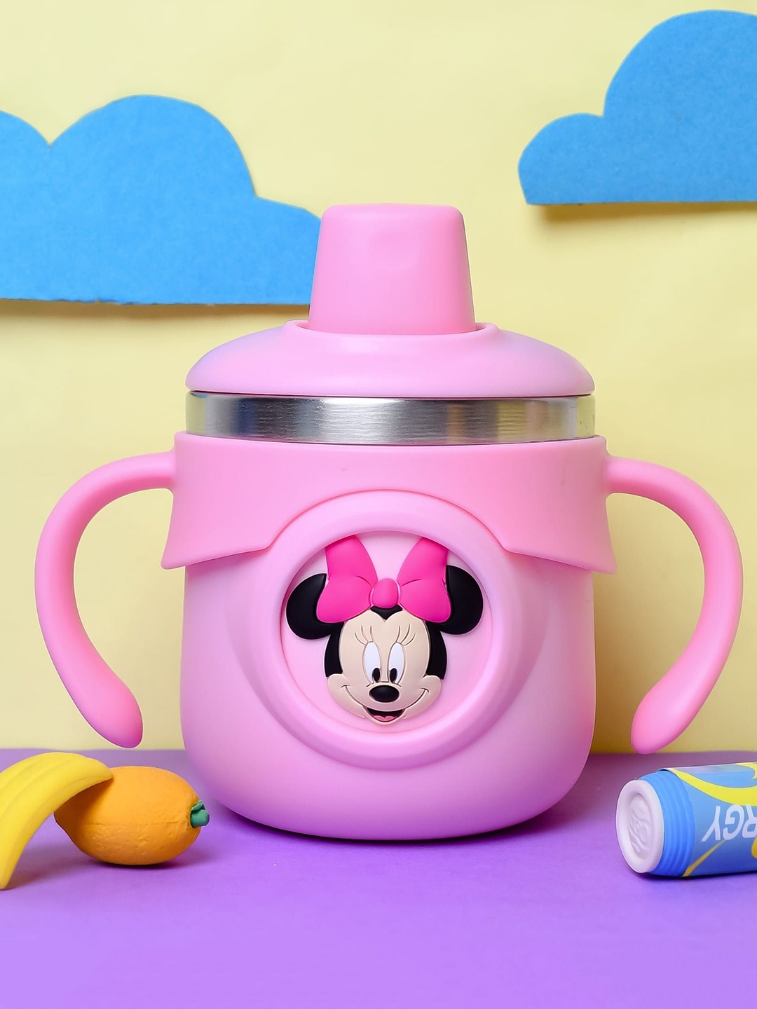 

The Little Lookers Double Wall Insulated Sipper Bottle Cups with Straw, Pink