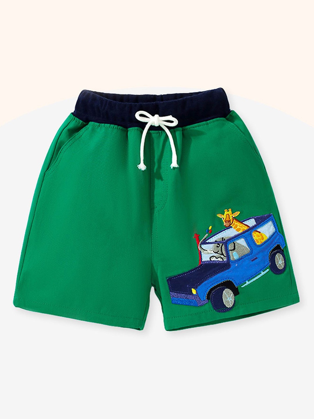 

LULU & SKY Boys Printed High-Rise Shorts, Green