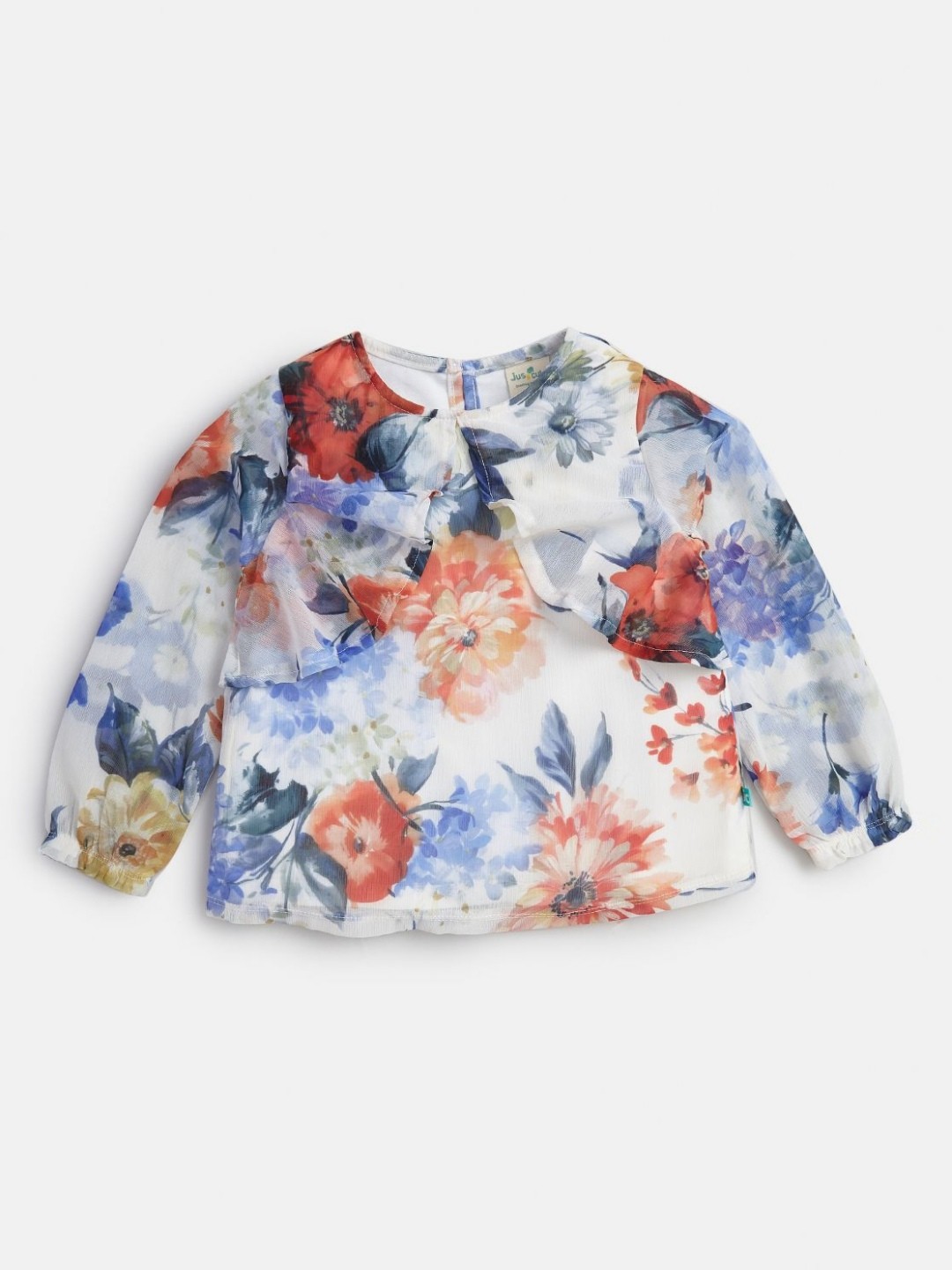

JusCubs Girls Floral Printed Round Neck T-shirt, White