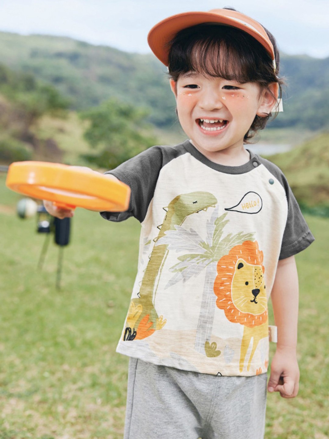 

LULU & SKY Boys Graphic Printed Round Neck Cotton T-shirt, Off white