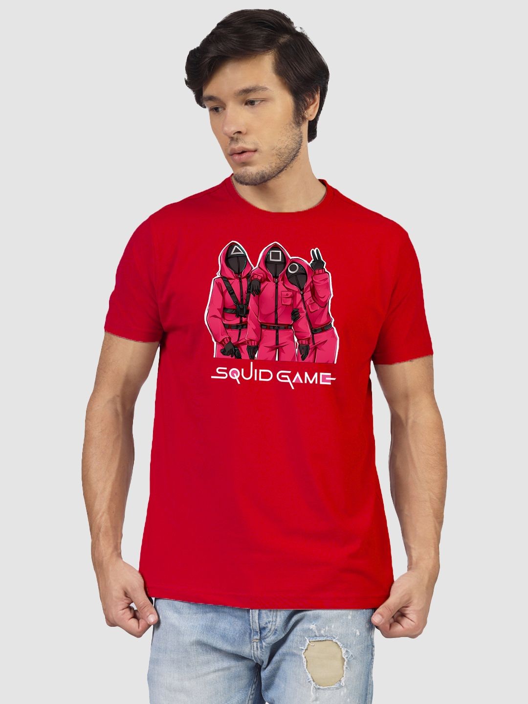 

Greylongg Men Yorksteadd 2076 Graphic Printed Round Neck T-shirt, Red