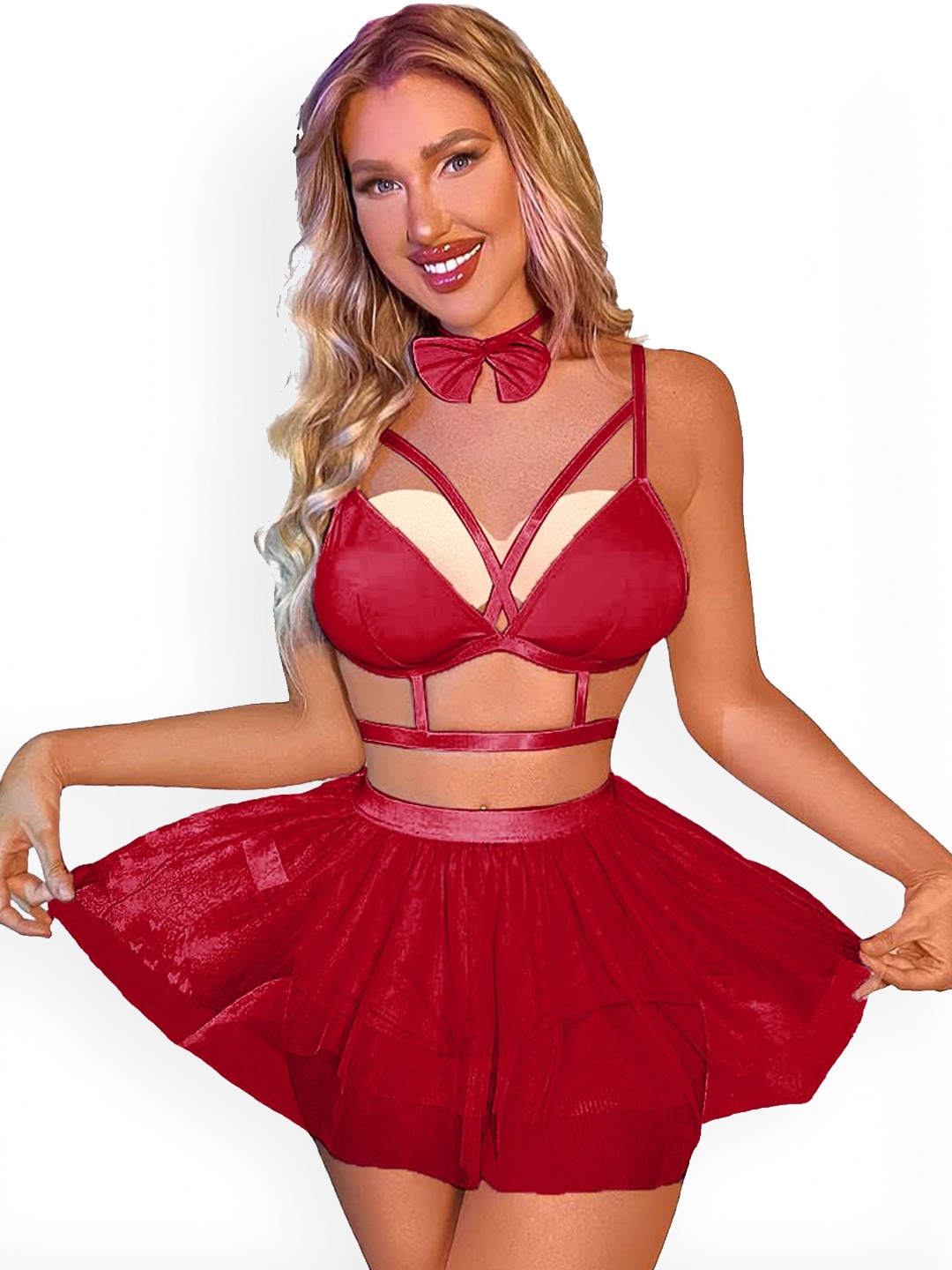 

FIMBUL Net Baby Doll, Red