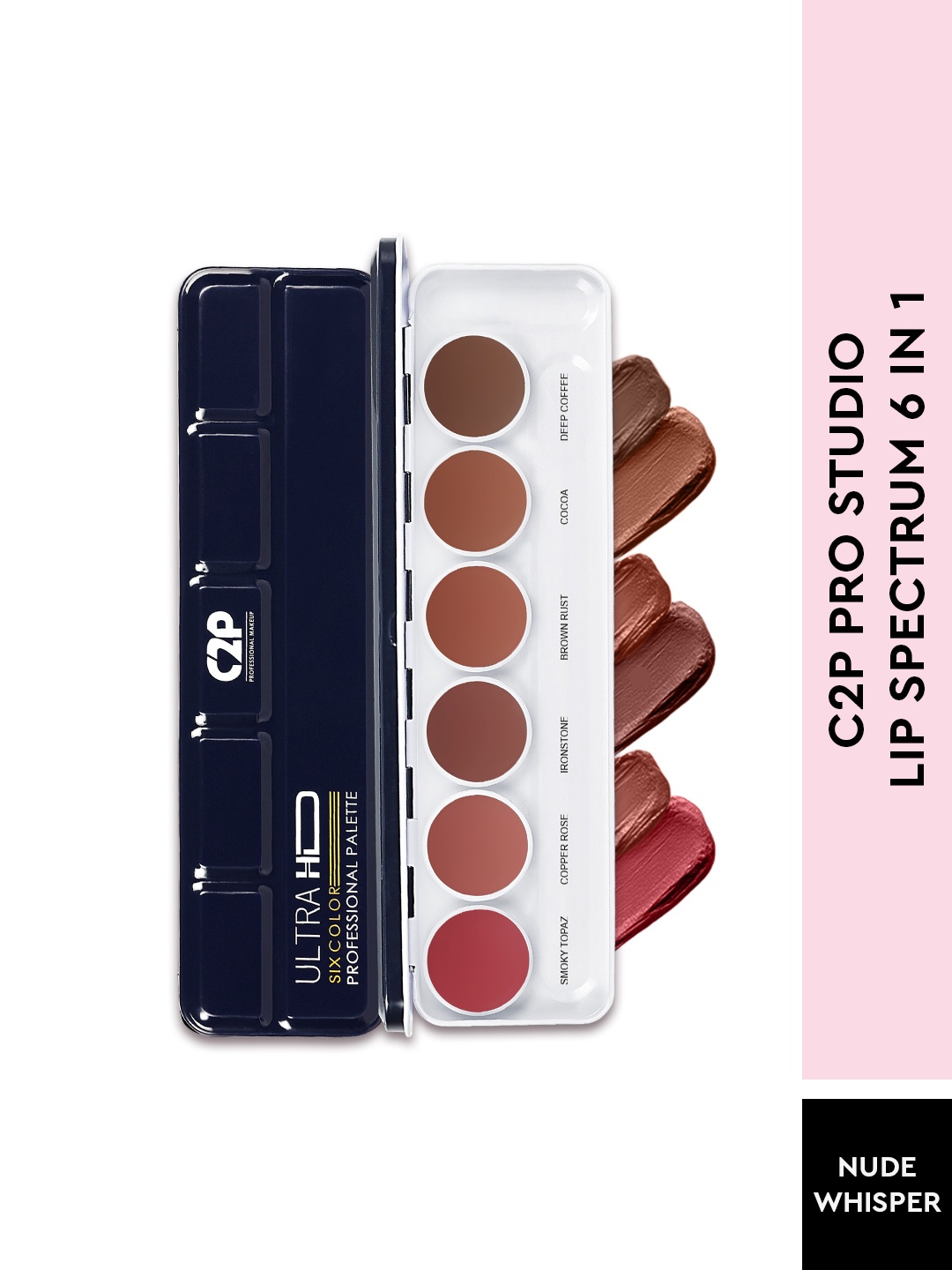 

C2P PROFESSIONAL MAKEUP 6 In 1 Waterproof Lipstick Palette - 21 g -Nude Whisper