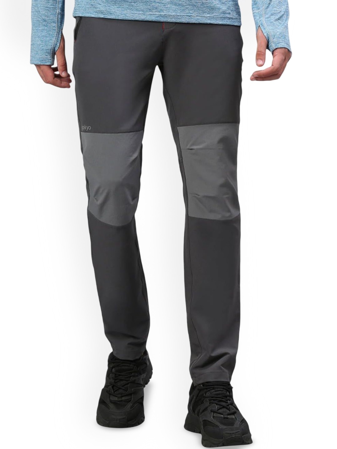 

GOKYO Men Mid-Rise Trekking Track Pants, Grey