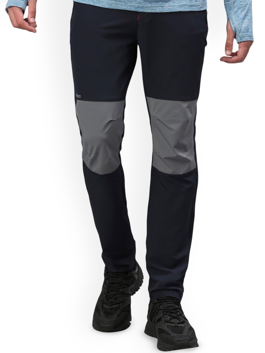 

GOKYO Men Mid-Rise Trekking Track Pants, Navy blue