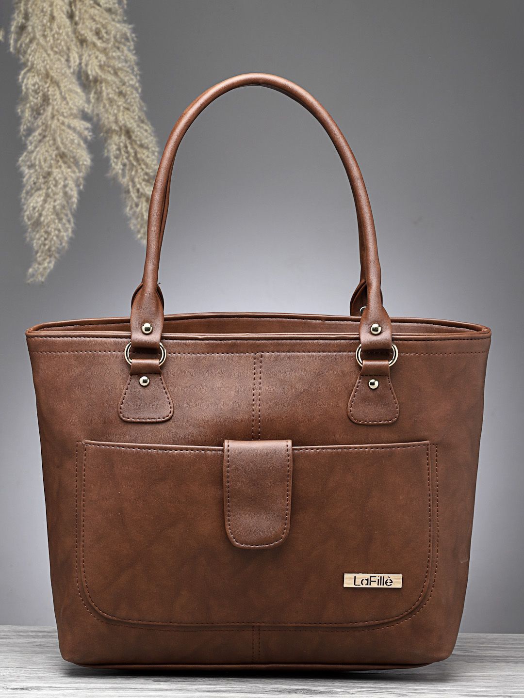 

LaFille PU Structured Handheld Bag, Brown
