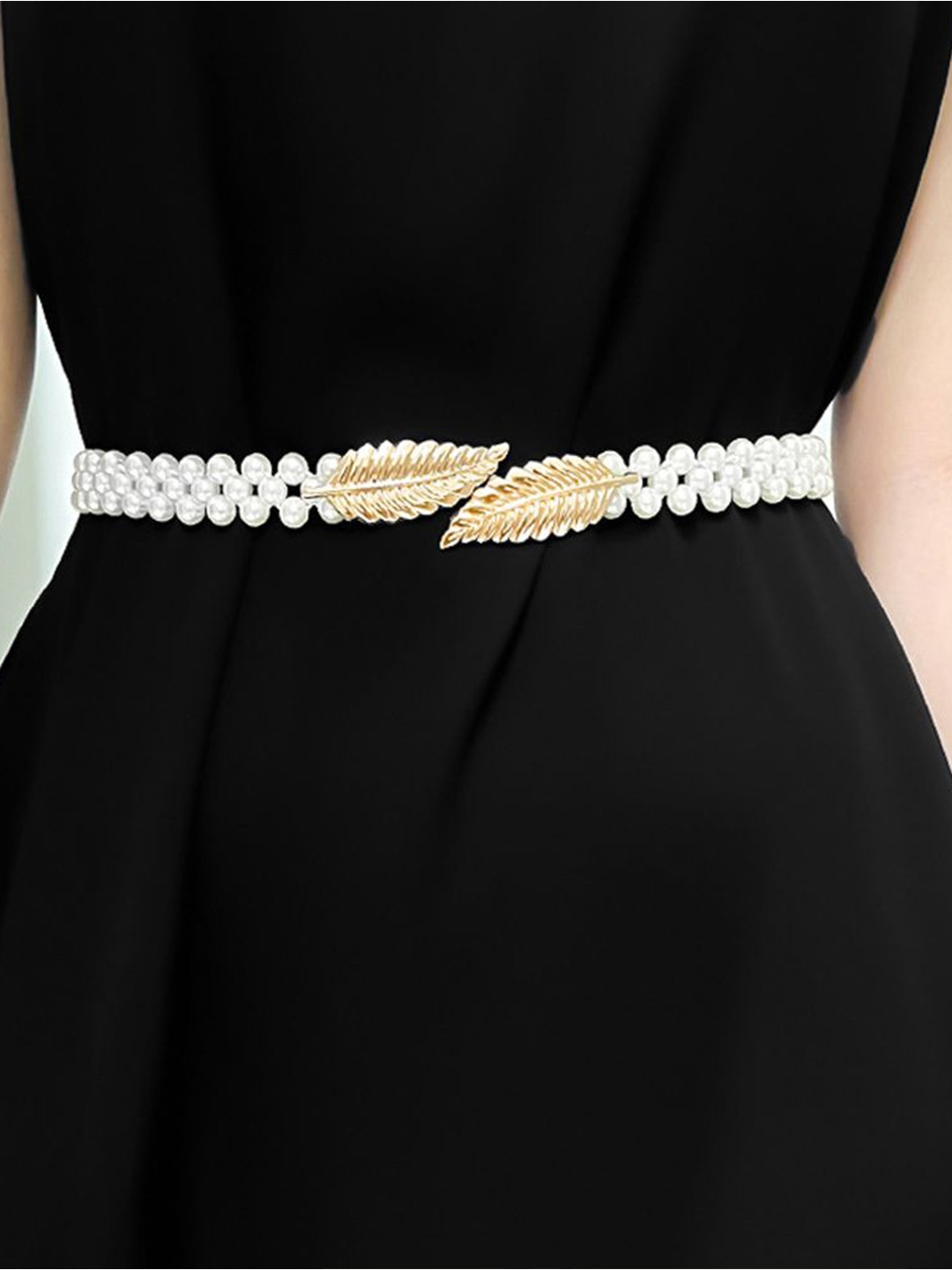 

Shining Diva Fashion Women Embellished Belt, White