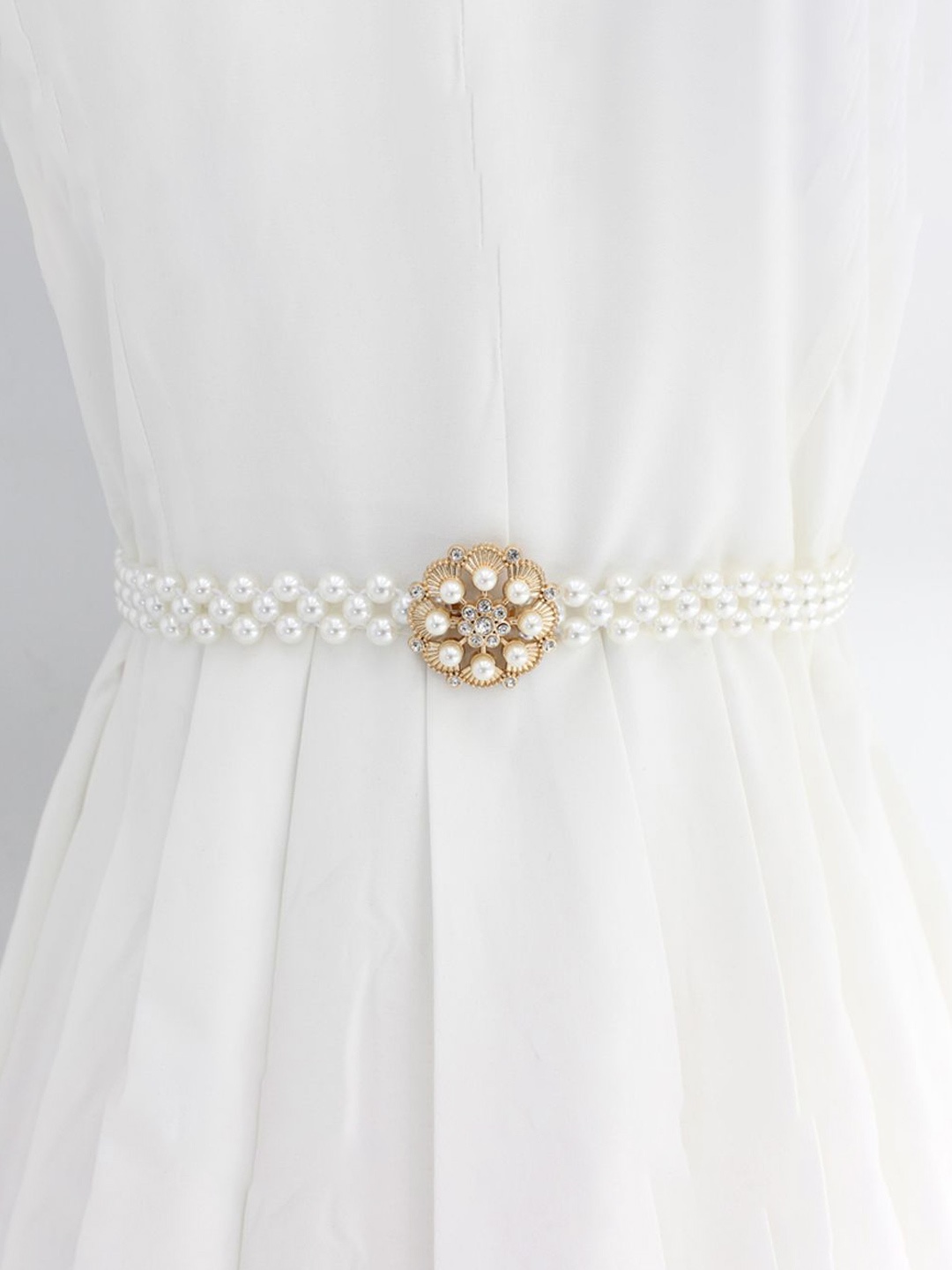 

Shining Diva Fashion Women Embellished Belt, White