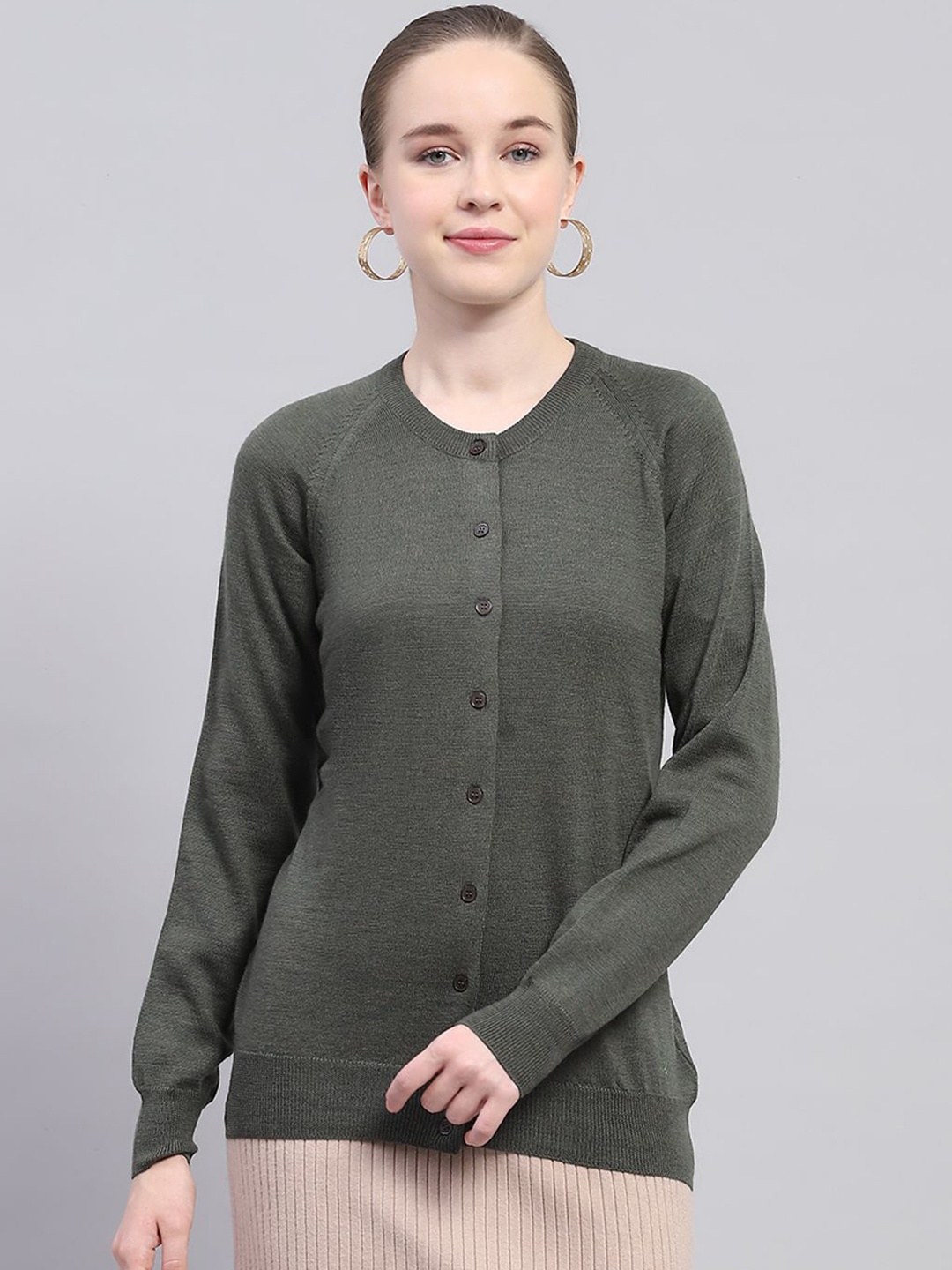 

Monte Carlo Women Woollen Cardigan, Olive