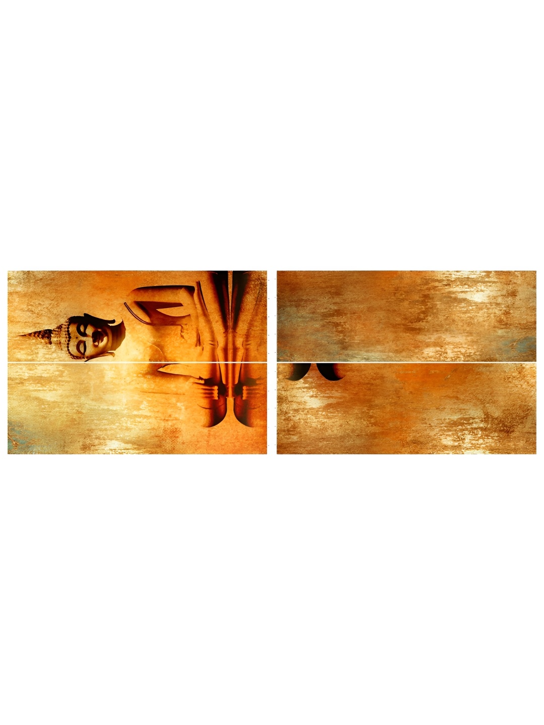 

Inephos Brown & Orange 4 Pieces Lord Buddha Vinyl Religious Wall Art