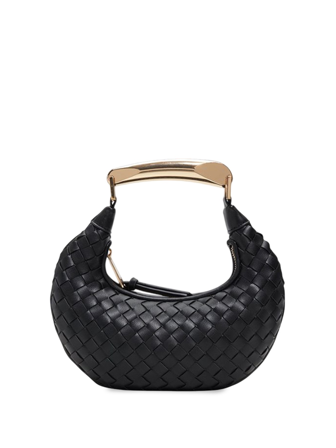 

Call It Spring Women Textured Half Moon Handheld Bag, Black