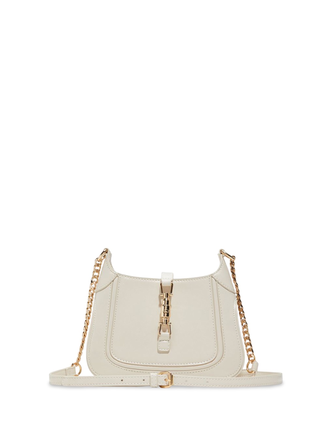 

Call It Spring Women Solid Sling Bag with Buckle Detail, Beige