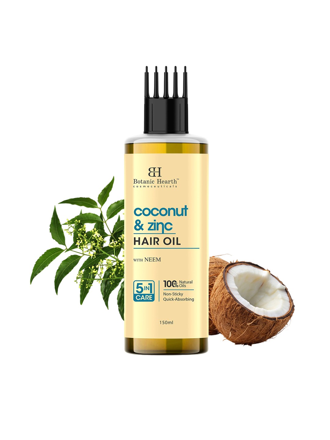 

Botanic Hearth Coconut & Zinc Hair Oil - 150 ml, Cream