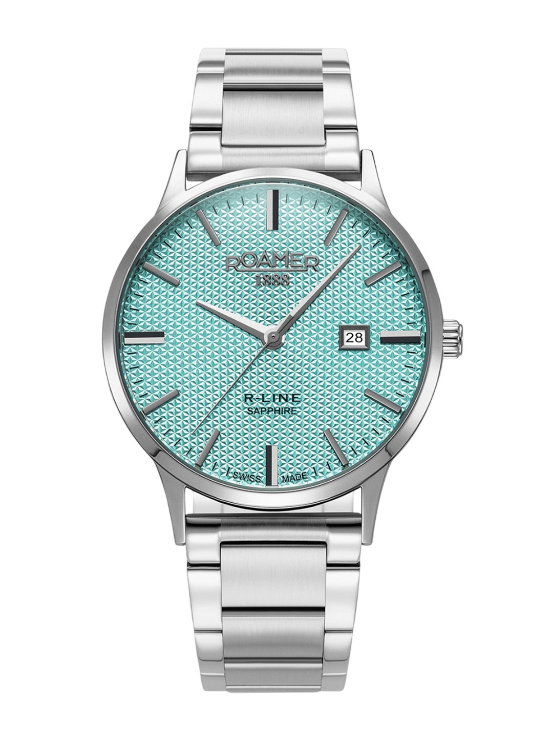 

ROAMER Men Brass Dial & Stainless Steel Bracelet Style Straps Analogue Watch 718833 41 05 20, Blue