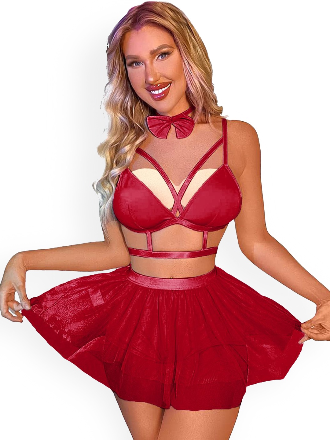 

KRENOZ Net Baby Doll, Red