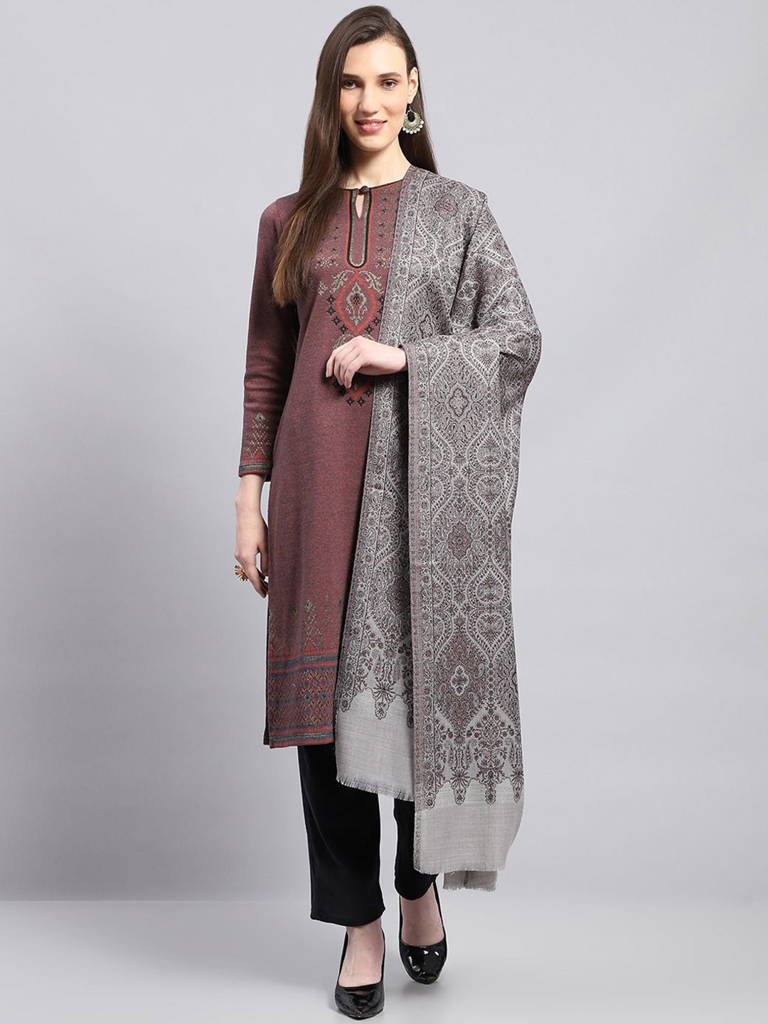 

Monte Carlo Women Acrylic Shawl, Grey